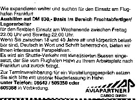 Stellenanzeigen für Aushilfsjobs