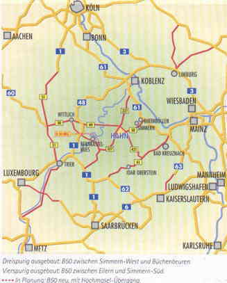 Streckenf&uuml;hrung der B 50 neu